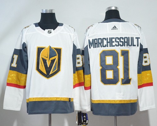 Adidas Men Vegas Golden Knights 81 Jonathan Marchessault White Road Authentic Stitched NHL Jersey